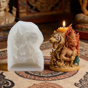 Tijger God Geurkaars Siliconen Mal DIY Creatief Portret Kaars Diffuser Steen Epoxy Ornament