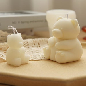 3D Cute Bear Candle Silicone Mold DIY Aromatherapy Candle Mold Plaster Mold Epoxy Mold Candle Making Kit Chocolate Cake Mold