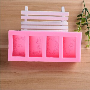 4-cavity Flower vine Fondant Cake Mold Mould Silicone soap mold Silicone Mold Biscuit Mold Chocolate Mold Soap Mold Resin Mold Candle mold