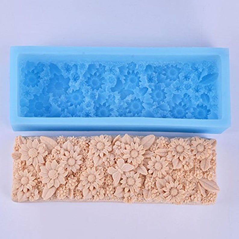 Big Rectangle Loaf Silicone Soap Mold With Decorative Patterns Etsy