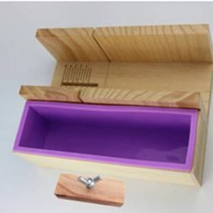 Adjustable Wooden Soap Loaf Cutter Mold and Rectangular Soap Silicone Loaf Toast Mould With Wood Box for DIY Handmade Soap Making Supplies