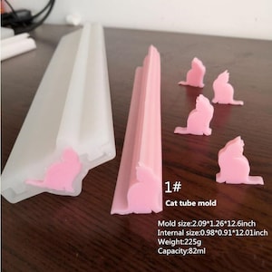 DIY Cat Tube Molds, Animal Silicone Handmade Soap Tube Column Mold Fondant Chocolate Mold Mousse Cake Roll Mould Baking Pastry Tool