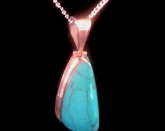 Sterling Turquoise Necklace, Turquoise Earrings