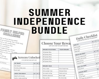 Summer Independence Bundle | Kids Chore Chart, Reward System (Digital Download)