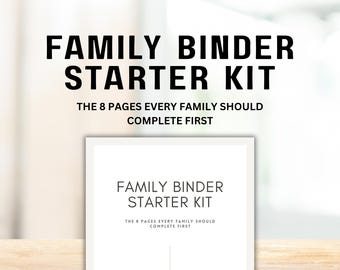 Family Binder Starter Kit | Emergency Contacts, Home Management (PDF Download)