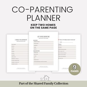 Co Parenting Planner Child Custody Log Visitation Tracker Two Homes Planner Custody Binder Shared Expenses Tracker Parenting Organizer