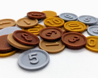 Play Money Coins pour les jeux sur table et le jeu de simulation