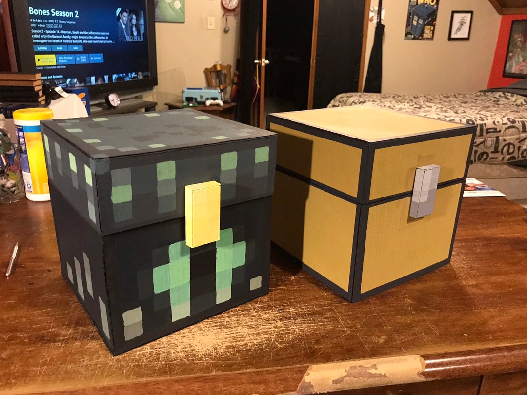 Minecraft Cardboard Storage Chest Etsy
