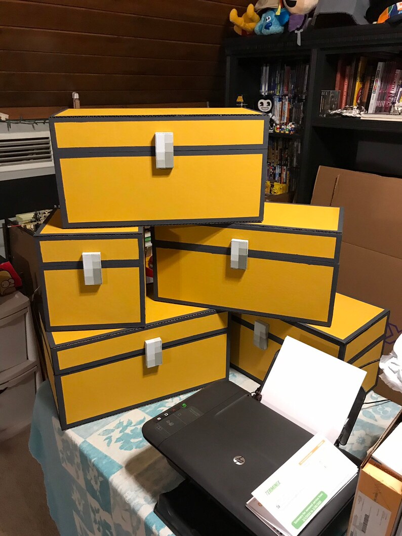 Minecraft cofre de almacenamiento de cartón | Etsy