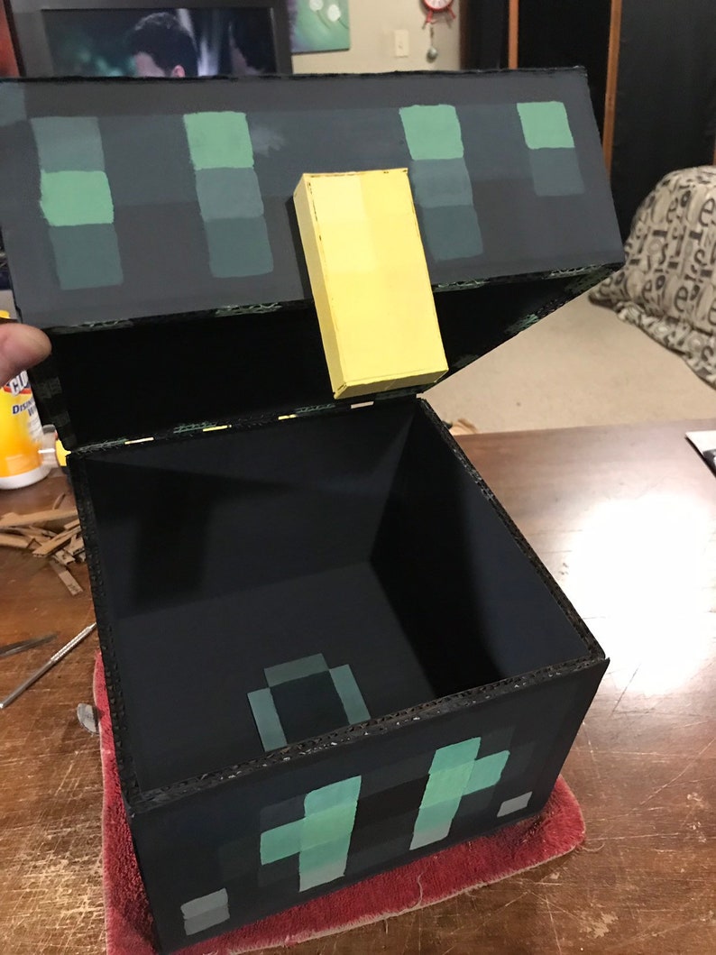 Minecraft cofre de almacenamiento de cartón | Etsy