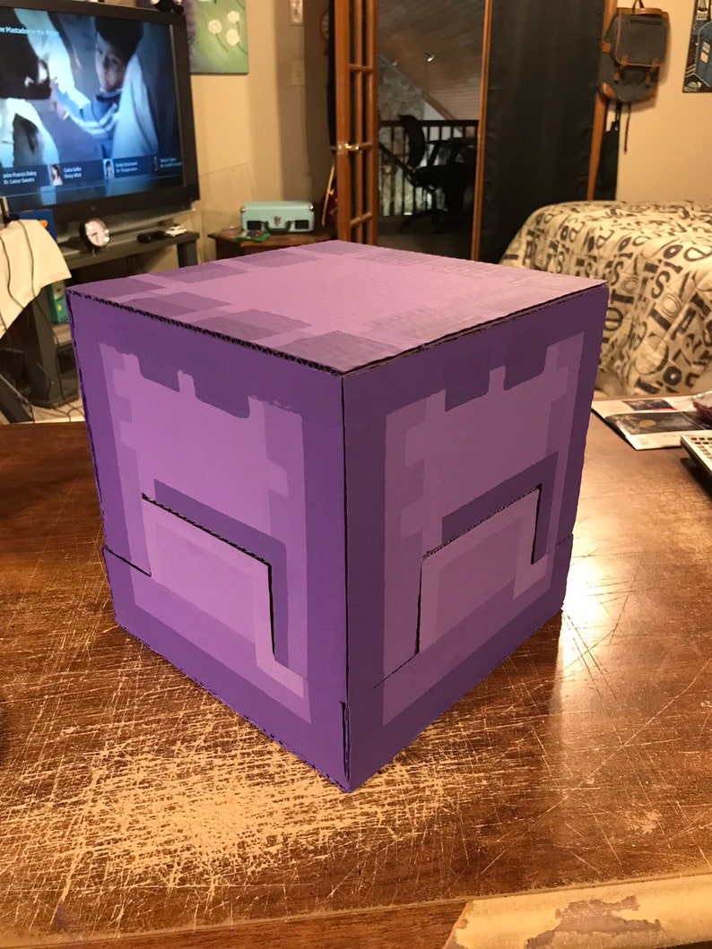 Minecraft cofre de almacenamiento de cartón | Etsy