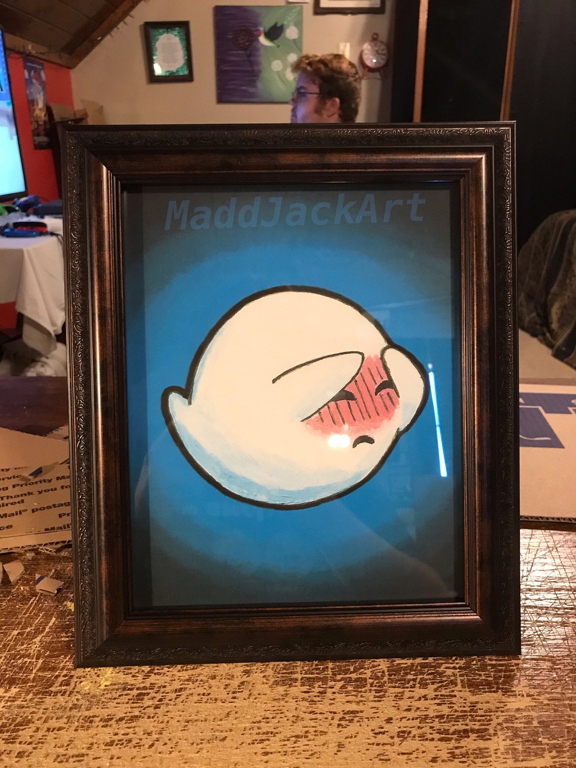 Super Mario 64 Shy Boo Painting 8 X 10 Print Etsy