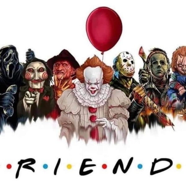 horror friends PNG file, transparent background, spooky, halloween friends, sublimation, fall