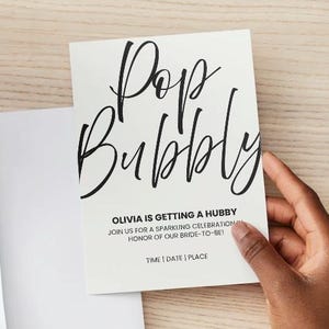 Bachelorette Party Downloadable Invitation - Pop Bubbly