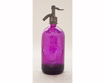 Vintage Violet Purple Seltzer Bottle (Soda Syphon)