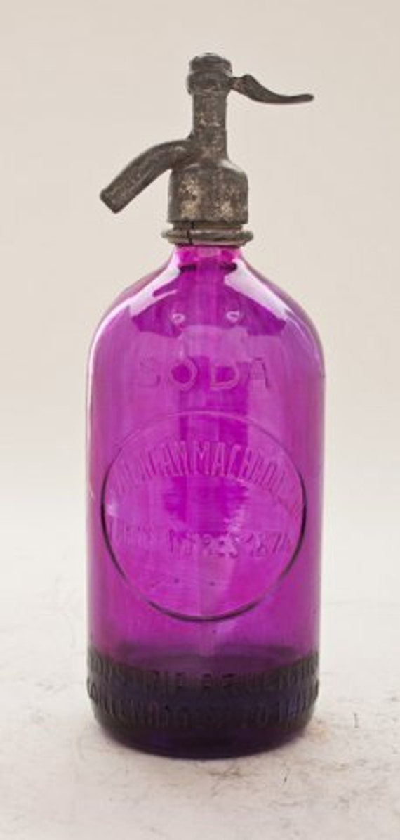 Vintage Violet Purple Seltzer Bottle (soda Syphon) - Etsy