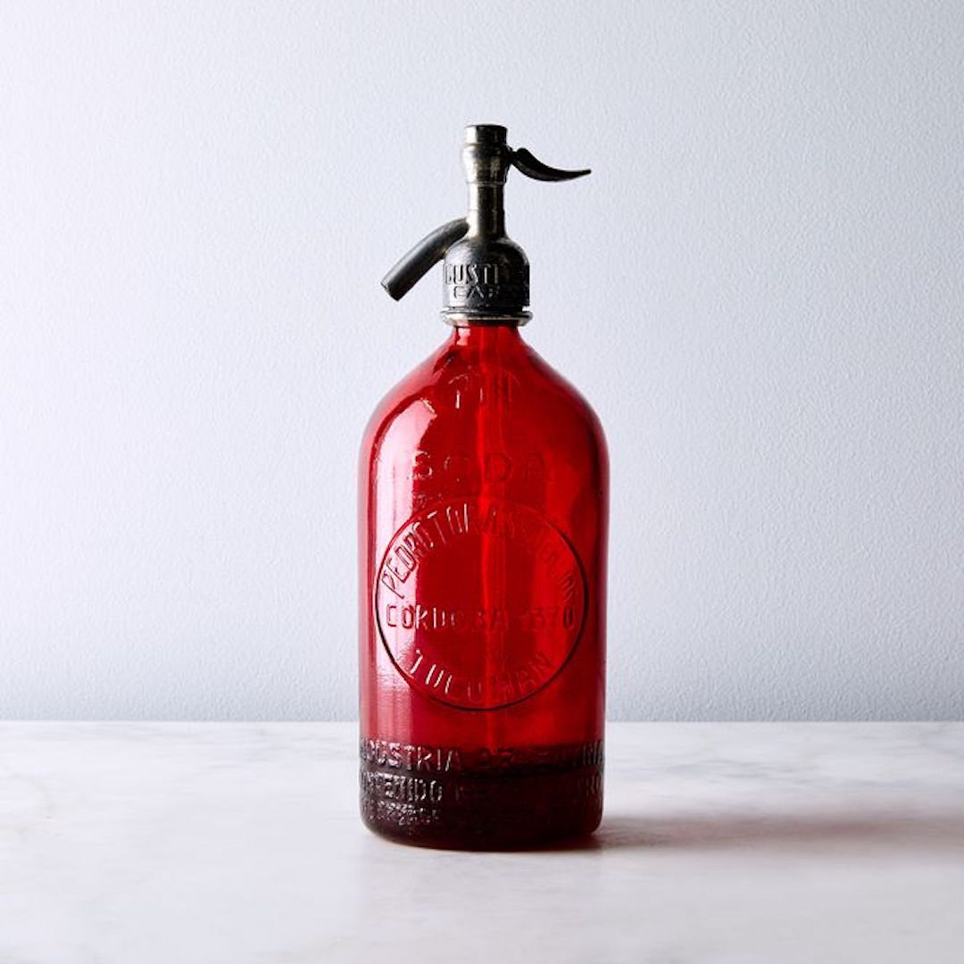 Free Shipping: Red Vintage Seltzer Bottle