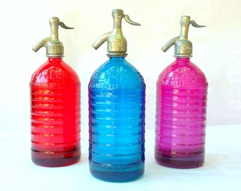 Free Shipping  -Red,Blue,Violet Antique Seltzer Bottle