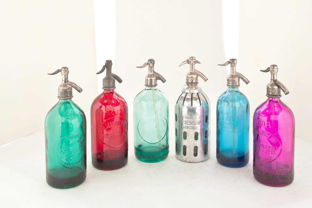 Free Shipping collection of 6 Vintage Seltzer Bottles - Etsy