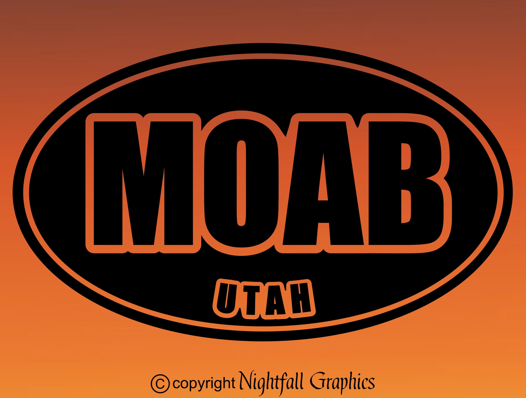 Moab Utah Oval Vinyl Window Decal Adhesive Sticker 3.5x6 Etsy