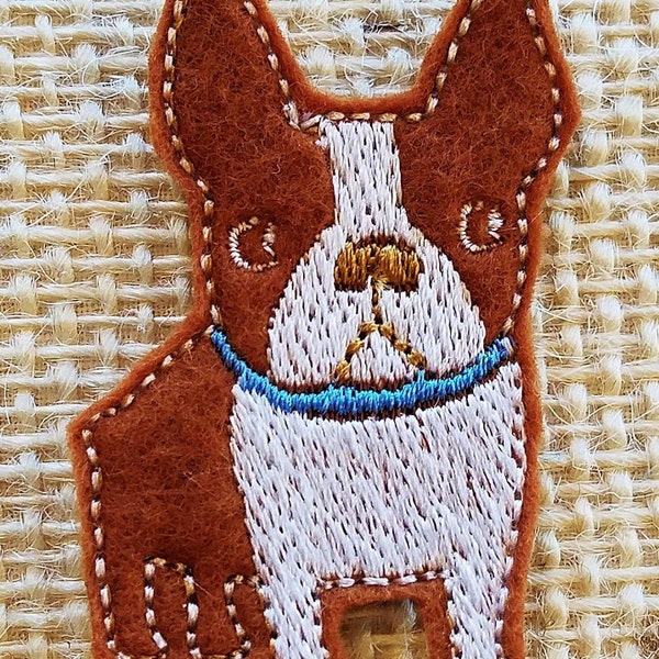 Boston Terrier Boy Felties-UNCUT-Pack of 6, Felt Emb. Applique, Craft & Card Embellishment, Scrapbook Decor, Hair Clip Accessory, Headband