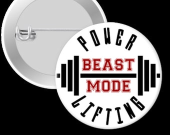 Power Lifting Beast Mode - 1.25", 1.75", or 2.25" Pin back or Flat back Button-Crafts, Badge Reel Cover, Bookmark, Magnets, Hair Bows