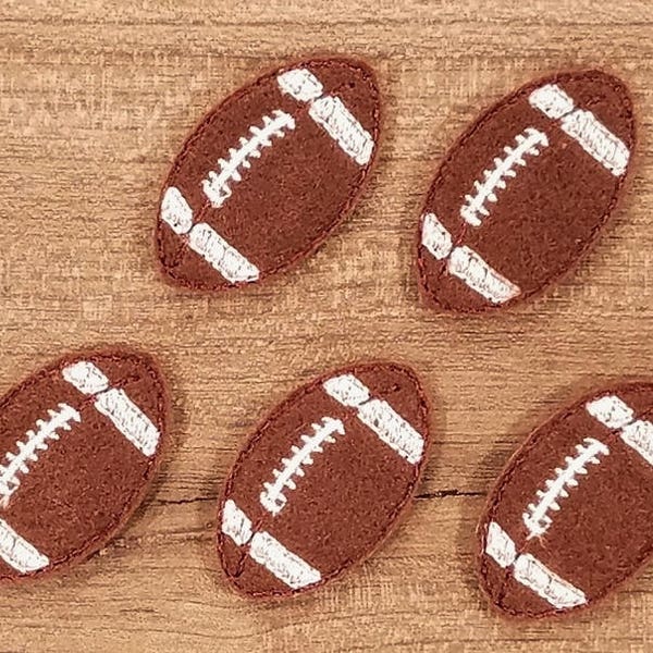 Football Felties-UNCUT Pack of 6, Felt Embroidered Applique, Craft & Card Embellishment, Scrapbooking, Hair Clip Accessory, Headband Decor