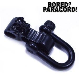 Black Skull Adjustable Shackle - Great for Paracord Bracelets
