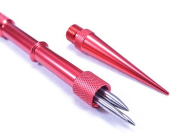 Red Fid-Loaded Tightening Tool / Marlin Spike for Paracord or Leather Work