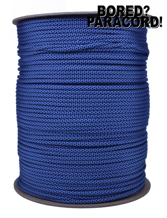 50 Feet 550 Lb Paracord - Neon Pink & Tarheel Blue Diamonds Pattern By Bored Paracord