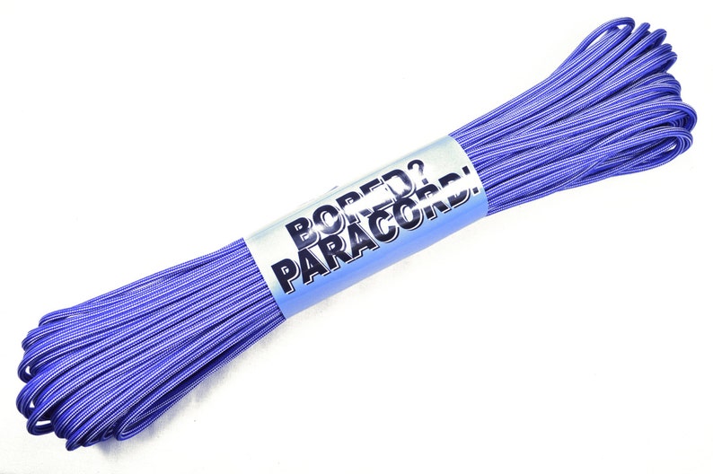 Electric Blue and Silver Stripes 550 Paracord for Paracord Crafts 100 Feet Made in the United States