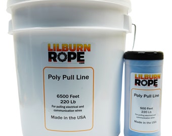 Línea de arrastre Glide Line Polly - 500 o 6500 pies - Azul y blanca - Ideal para sistemas de pesca a motor, tendido de conductos y trabajos con cables eléctricos