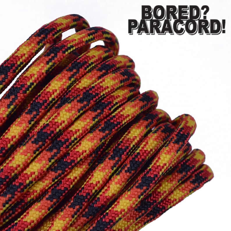 Made in the United States Flame 550 Paracord for Paracord Crafts 100 Feet