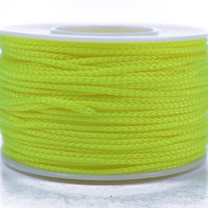 Neon Yellow - Micro Cord 1.18mm - 125 or 1000 Foot Spool - Made In USA