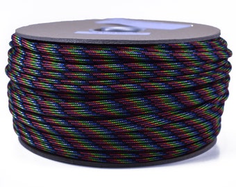 Dark Stripes - 250 Foot Spool - 550 Type III 7 Strand Commercial Paracord for Paracord Crafts - Made in the United States