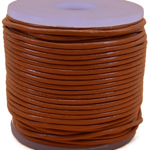 Orange 1mm Leather Round Cord 25 Meter Spool