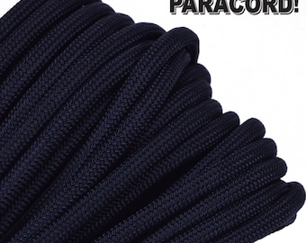 Black - 550 Paracord for Paracord Crafts - 100 Feet / 50 Feet / 25 Feet - Made in the United States
