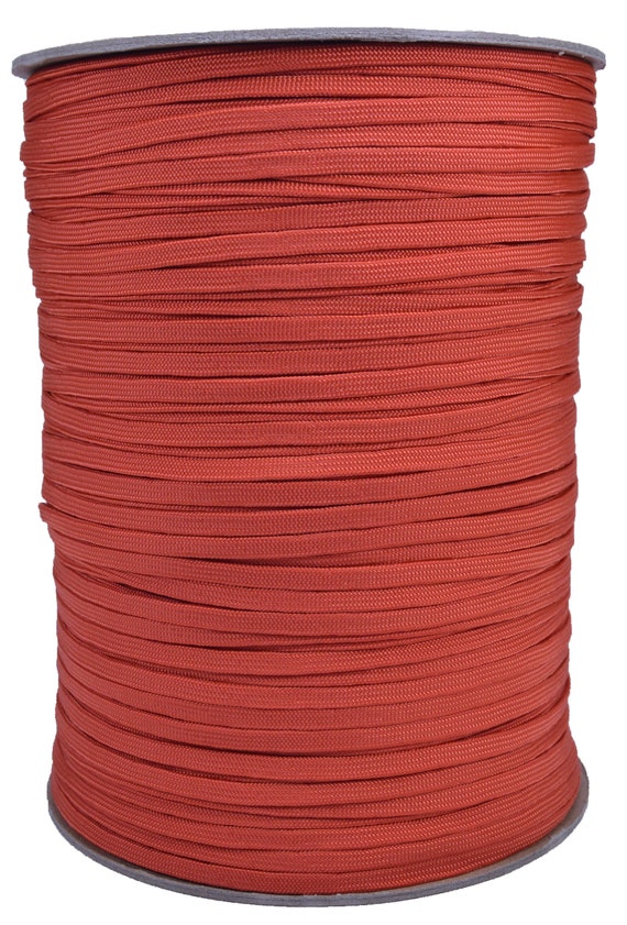 Solar Orange Coreless/gutted 550 Paracord Flat Hollow Cord Whip Makers  Computer Cable Sleeve 1000 Foot Spools 