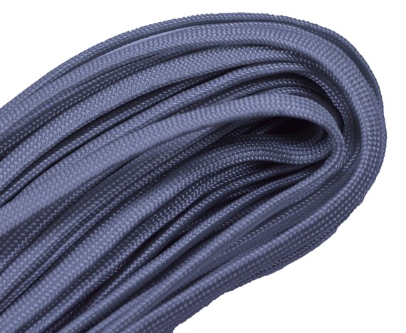 Silver Grey Coreless/Gutted 550 Paracord - Flat Hollow Cord - Whip Makers  Computer Cable Sleeve - 100 Feet