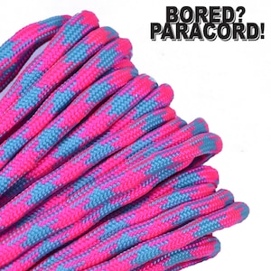 Cotton Candy - 100 Feet / 50 Feet / 25 Feet - 550 Paracord for Paracord Crafts - Made in the United States