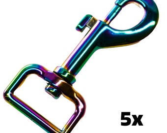 Clip arc-en-ciel avec mousqueton pour porte-clés Matériel robuste pour clés et plus - mousquetons pivotants - laisse, lanière, mousqueton drapeau