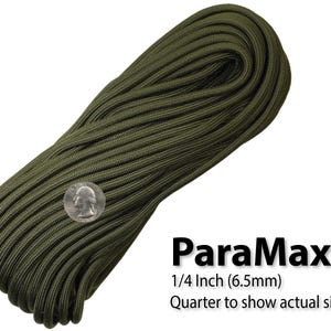 Olive Drab Paramax Paracord for Paracord Crafts - 100 Feet - Made in the United States