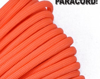 Neon Orange - 100 Feet - 550 Paracord for Paracord Crafts - Made in the United States