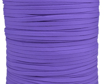 Lilac Coreless/Gutted 550 Paracord - Flat Hollow Cord - Whip Makers Computer Cable Sleeve - 1000 Foot Spools