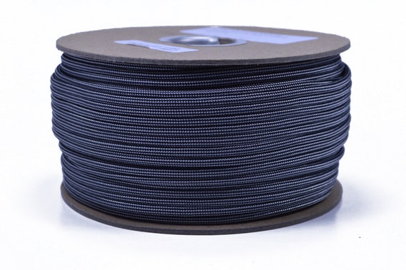 Silver With Black Stripes 250 Foot Spool 550 Type III 7 Strand Commercial  Paracord for Paracord Crafts Made in the United States 
