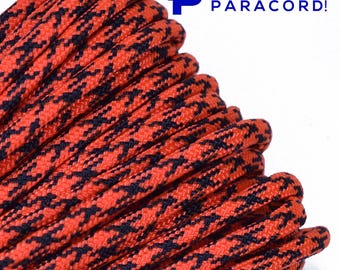 Camuflaje naranja neón - 30 metros - Cuerda de paracaídas 550 para manualidades con paracord - Fabricada en Estados Unidos