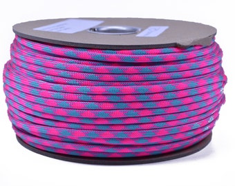 Cotton Candy - 250 Foot Spool - 550 Type III 7 Strand Commercial Paracord for Paracord Crafts - Made in the United States