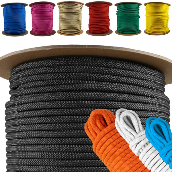 1/4" Polypropylene Rope - Heavy Duty, All Purpose, Durable, USA Made Utility Cord - 50 to 100 Feet - 24 Color Options - Crafting, Outdoor