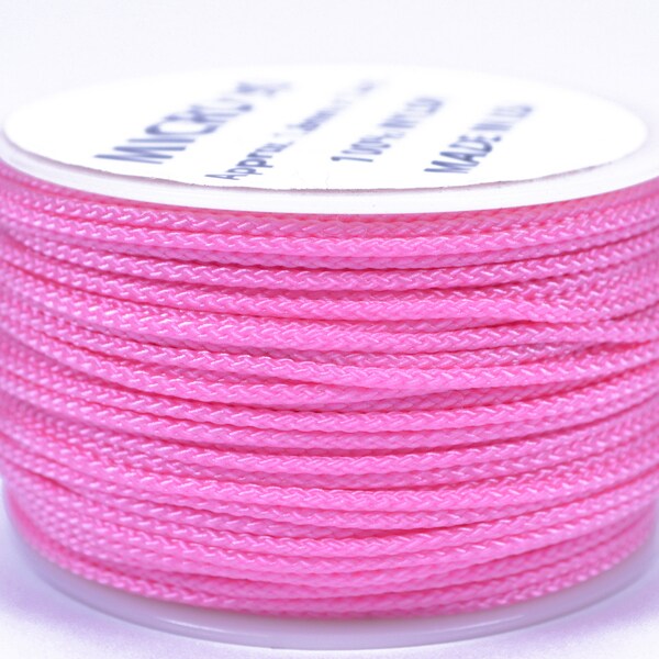 Rose Pink - Micro Cord 125 or 1000 Foot Spool - Made In USA