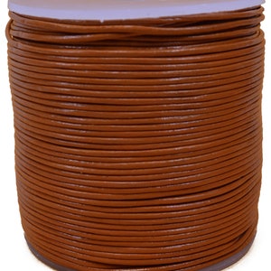 Orange 1mm Leather Round Cord 100 Meter Spool